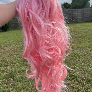 Webster Wigs Pink Curly Wig